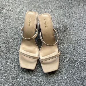 Nude block heel